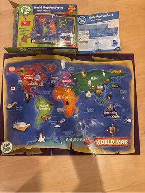 World Map Fun Facts Floor Puzzle - excellent to introduce the world w fun facts